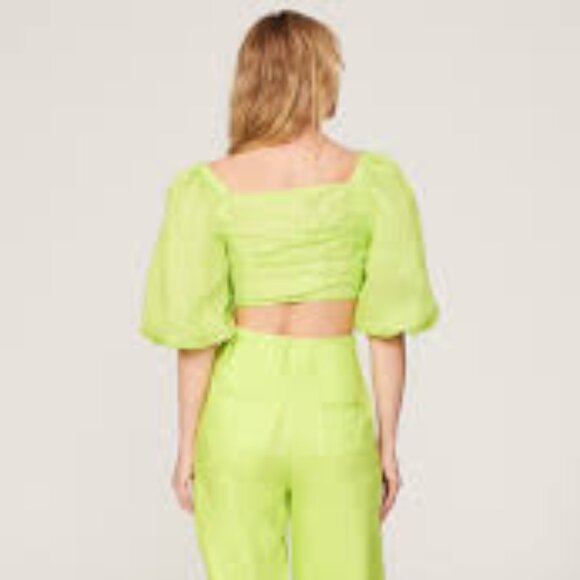 NWT: Sandro Blonville Balloon Sleeve Crop Top Size Large - Picture 6 of 11